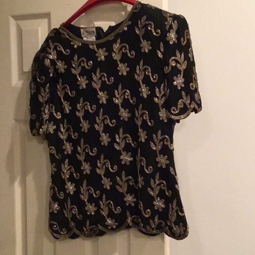 Vintage stenay petite beaded evening top